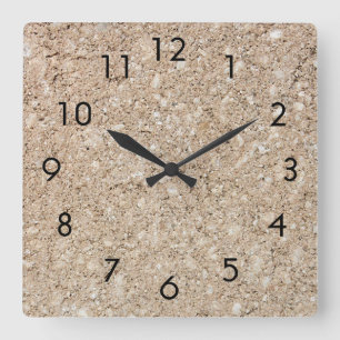Reloj Cuadrado Pale Peachy Beige Cement Sidewalk
