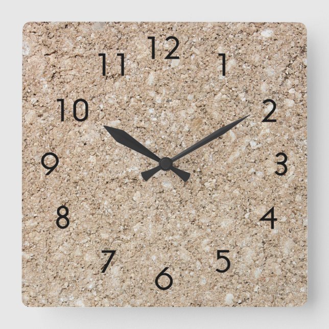 Reloj Cuadrado Pale Peachy Beige Cement Sidewalk (Anverso)