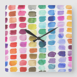 Reloj Cuadrado Paleta Alegre de Colores - Verano