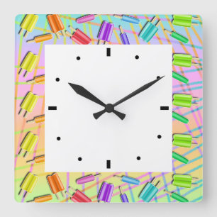 RELOJ CUADRADO PALETAS DE POP ART
