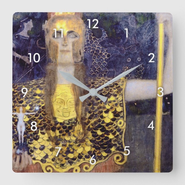 Reloj Cuadrado Pallas Athena, Gustav Klimt (Anverso)