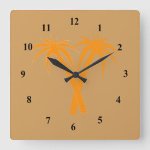 Reloj Cuadrado Palmeras elegantes en desierto