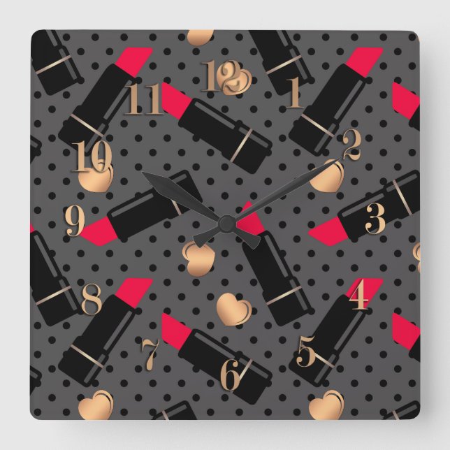 Reloj Cuadrado Palo de labios favorito (Anverso)