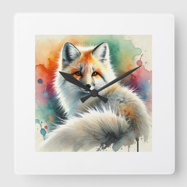 Reloj Cuadrado Pampas fox 091024AREF135 - Watercolor (Anverso)