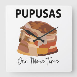 Reloj Cuadrado Pan Salvadoriano Pupusas Restaurante Pupusas 