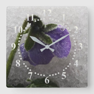 Reloj Cuadrado Panda en la nieve