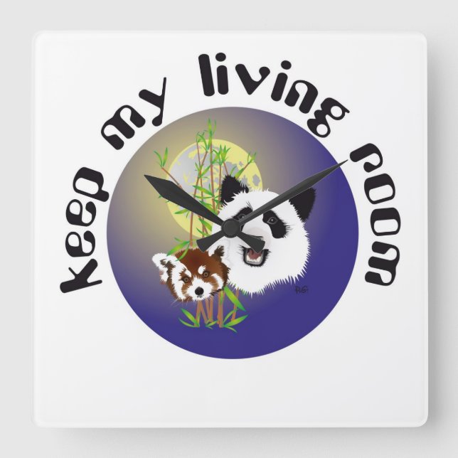 Reloj Cuadrado Panda Treffen Uhr (Anverso)