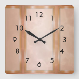 Reloj Cuadrado Paneles de Mármol de Mocha