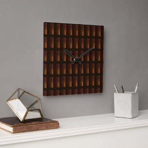 Reloj Cuadrado Paneles de Pino Nudoso