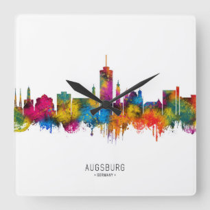 Reloj Cuadrado Panorama de Augsburg Alemania