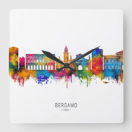 Reloj Cuadrado Panorama de Bérgamo Italia
