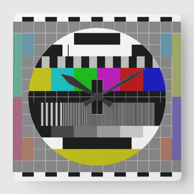 Reloj Cuadrado Pantalla de prueba (Anverso)