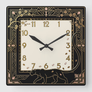 Reloj Cuadrado Pantera Art Deco