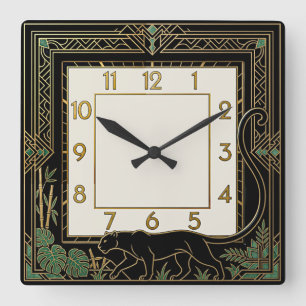 Reloj Cuadrado Pantera Art Déco