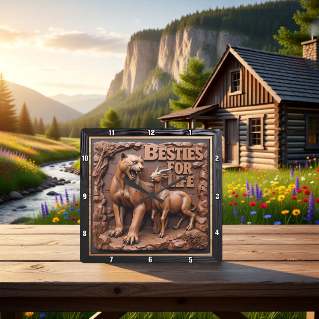 Reloj Cuadrado Panther Goat Dark Habitat (Subido por el creador)