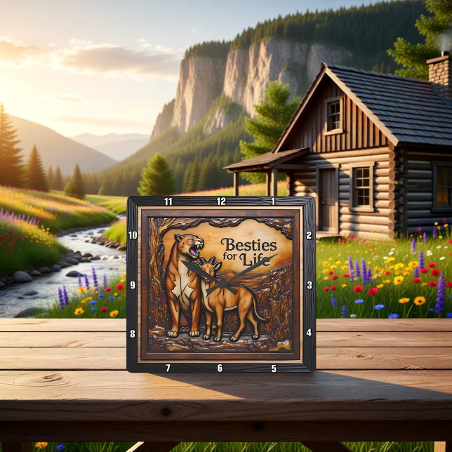 Reloj Cuadrado Panther Goat Textured Forest (Subido por el creador)