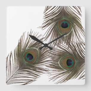 Reloj Cuadrado Pañuelas de pavo real