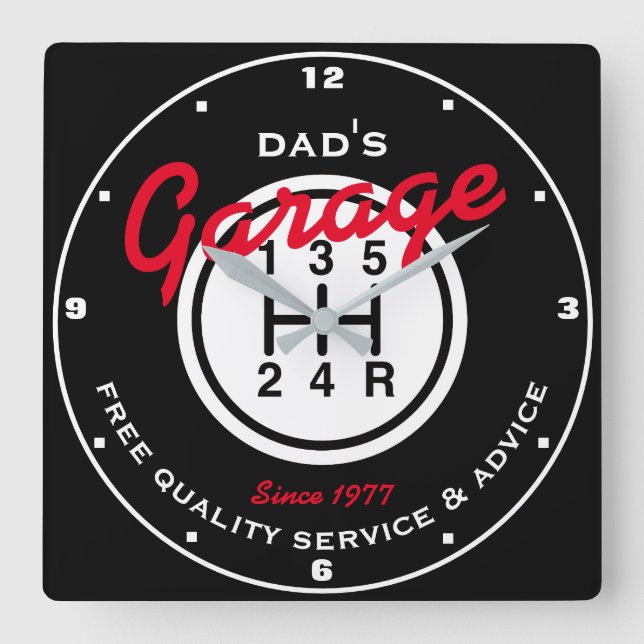 Reloj Cuadrado Pañuelo blanco negro de papá o cualquier otro nomb (Anverso)