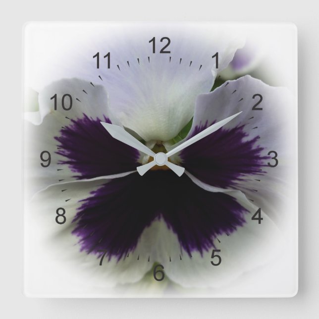 Reloj Cuadrado Pañuelo morado y blanco (Anverso)