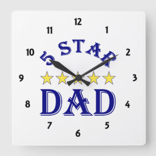Reloj Cuadrado Papá de 5 estrellas