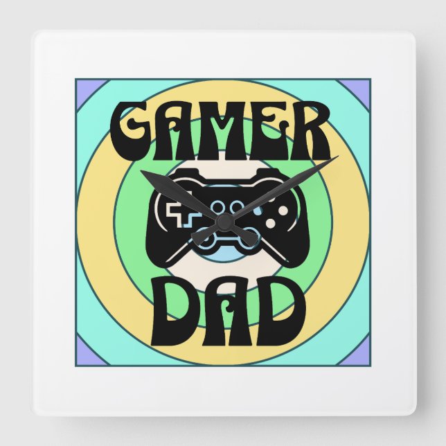 Reloj Cuadrado Papá Gamer (Anverso)