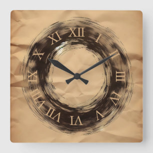 Reloj Cuadrado papel arrugado