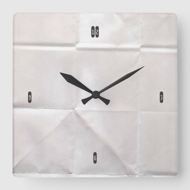 Reloj Cuadrado Papel marrón arruinado en personalizable (Anverso)