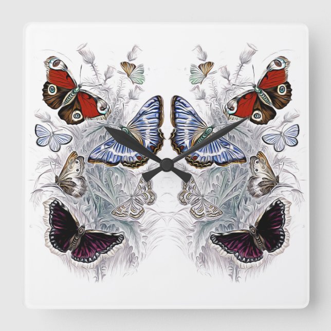 Reloj Cuadrado papillones (Anverso)