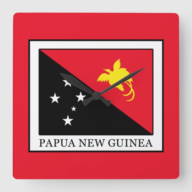 Reloj Cuadrado Papua New Guinea (Anverso)
