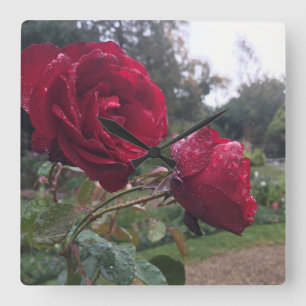 Reloj Cuadrado Par rosa rojo