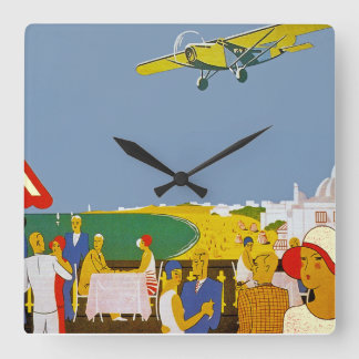 Reloj Cuadrado Par vasco Avion de Cote del La