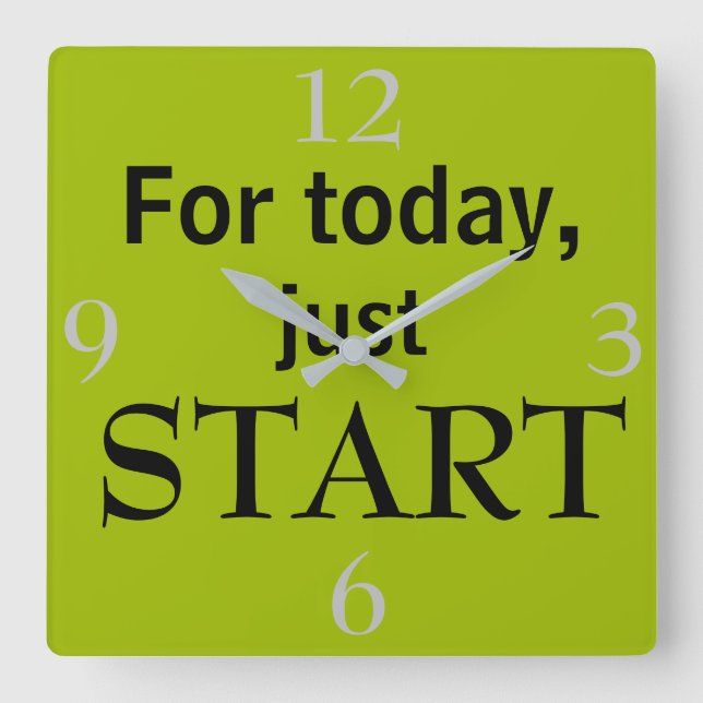 Reloj Cuadrado Para hoy sólo START Guay Motivational Quest Green (Anverso)