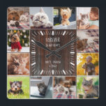Reloj Cuadrado Para siempre en nuestros corazones Mascota Keepsak<br><div class="desc">Este moderno reloj rústico de pared de fotos en memoria de mascota calentará el corazón de cada amante de las mascotas. Un bello recuerdo para cualquier mamá de gato, papá de perro o padre de cualquier otro bebé de piel, este es un dulce regalo de Instagram amigable para fotos, fácilmente...</div>