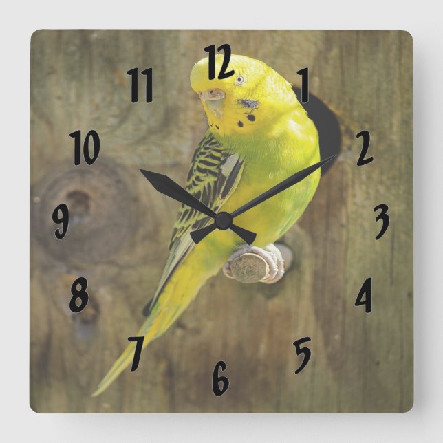 Reloj Cuadrado Paracaídas amarillo bonito (Anverso)