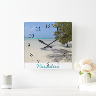Reloj Cuadrado Paradise Beach Ocean Photo 202