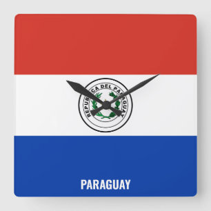 Reloj Cuadrado Paraguay National Flag Patriotic 