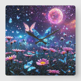 Reloj Cuadrado Paraíso de las mariposas