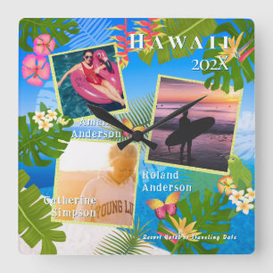 Reloj Cuadrado Paraíso tropical Memoria de viaje Foto Mar