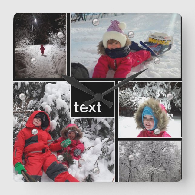 Reloj Cuadrado Parches personalizados cuadros cuadrados personali (Anverso)