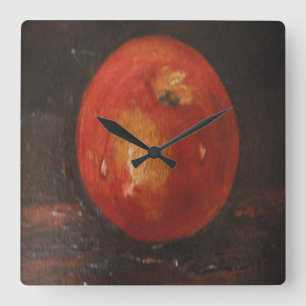Reloj Cuadrado Pared Clock Ann Hayes Pintando Apple
