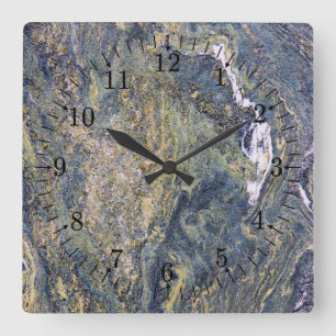 Reloj Cuadrado Pared de mármol áspera