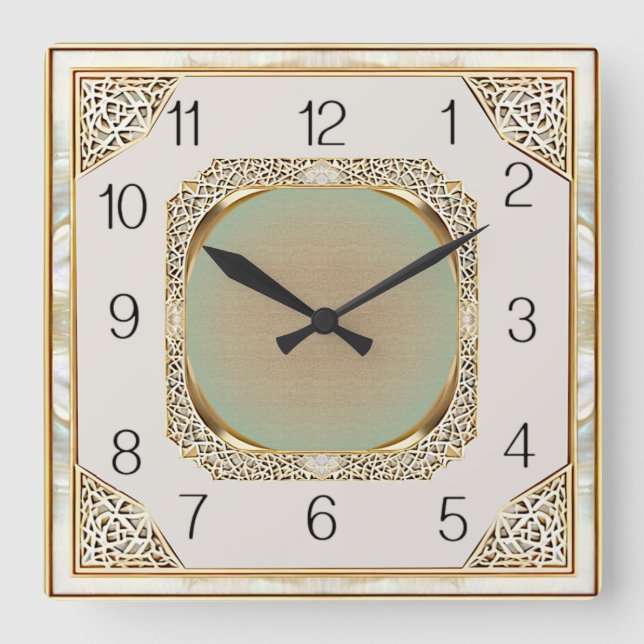 Reloj Cuadrado Pared elegante Art Deco (Anverso)