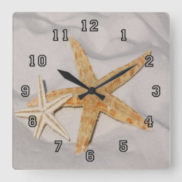 Reloj Cuadrado Pareja De Starfish