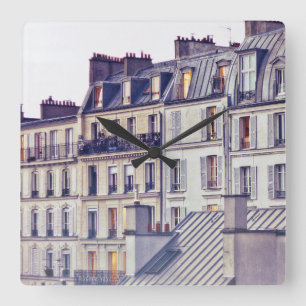 Reloj Cuadrado Paris Architecture   Roof Top Building