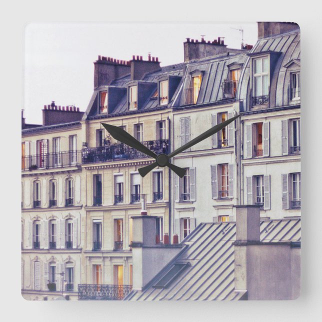 Reloj Cuadrado Paris Architecture | Roof Top Building (Anverso)