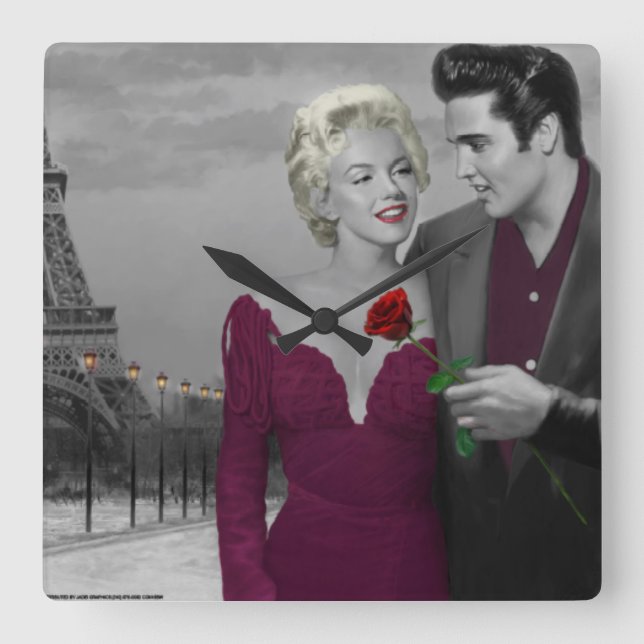 Reloj Cuadrado París B&W (Anverso)