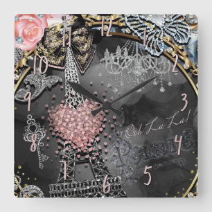 Reloj Cuadrado Paris Brillo Glamour Brillo Francia Femenina Moder