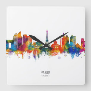 Reloj Cuadrado Paris France Skyline