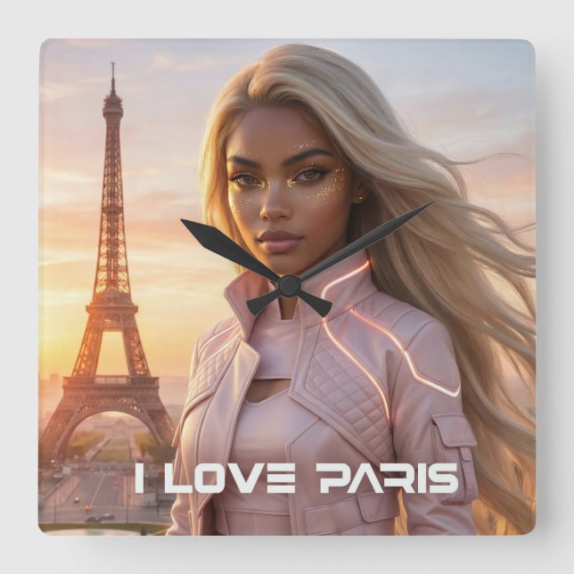 RELOJ CUADRADO PARIS - FRANCIA (Anverso)