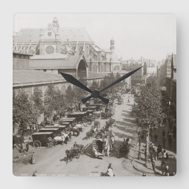 Reloj Cuadrado París: Les Halles, C1900 (Anverso)